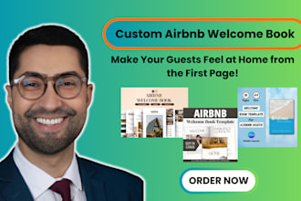 design a custom airbnb guest welcome book template for airbnb vacation rental