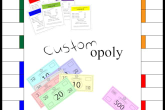 design your own custom monopoly inspired board game