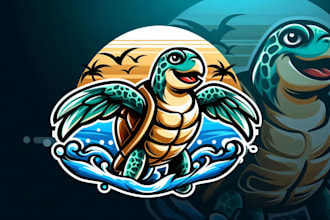 create aesthetic street style sea turtle t shirt logo design