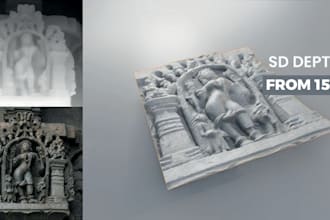 create high detailed depth maps for cnc and laser engraving