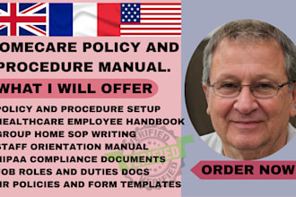 policy and procedure, group home care employee handbook, sops medical healthcare