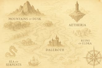 custom fantasy world and city map illustration for dnd, rpg, inkarnate or event