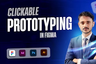 do figma design into clickable prototype, app prototype, web prototype