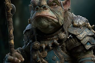 create realistic character and creature concept art