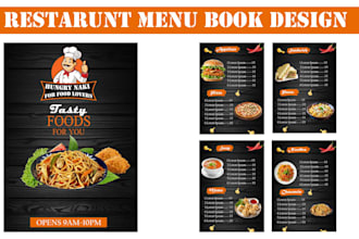 do creative food menu or restaurant menu design