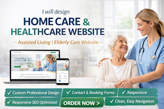 design home care health care website assisted living elderly care website