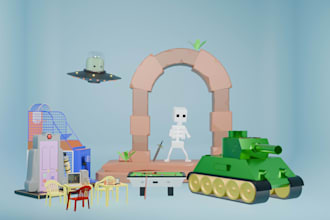 create assets for lowpoly games