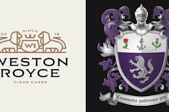 design family crest, heraldic logo or coat of arms