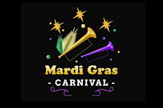 create wonderful party, celebration, event, festival logo