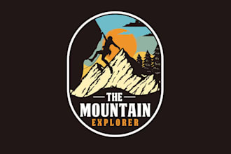 do wonderful hiking club mascot logo design with creative concepts