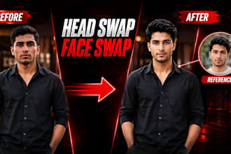 do realistic face swap and head swap in photoshop and ai