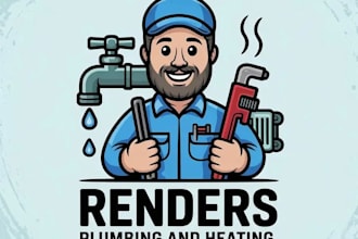 create a cartoon plumbing logo that pops with personality and professionalism