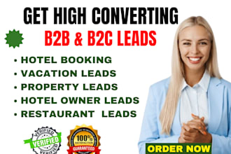 provide verified hotels owner, restaurant, vacation and hostel bookings leads