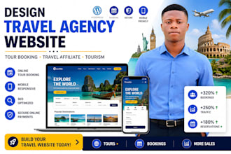 design travel agency website tour booking travel affiliate tourism website