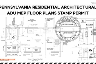 do pennsylvania residential architectural adu mep floor plans stamp permit