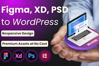 convert figma, xd, PSD to a pixel perfect wp site using elementor pro