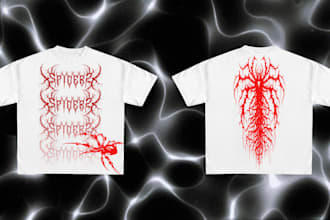 create dark streetwear and urban goth oversized t shirt designs