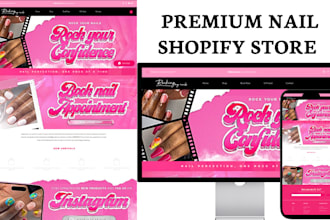 nail shopify store nail salon website nail store nail care dropshipping store