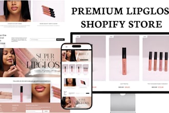 design glamorous lipstick shopify store beauty website nails shopify store