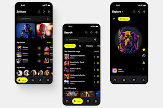 develop clone music streaming app, podcast app, tidal app, spotify clone app