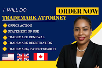 your licensed patent for USA, canada, uk trademark  registration attorney, uspto