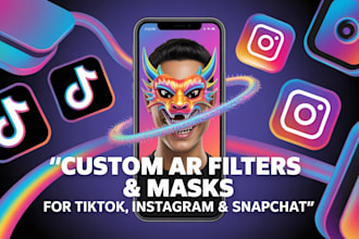 create viral 3d ar filters and custom masks for tiktok snapchat instagram