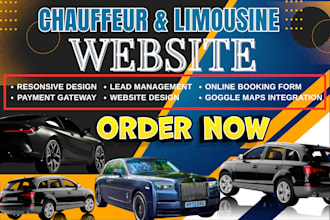design chauffeur limousine, vtc airport transfer and taxi booking website