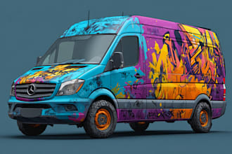 draw car wraps, van wrap, food wrap in 24 hours