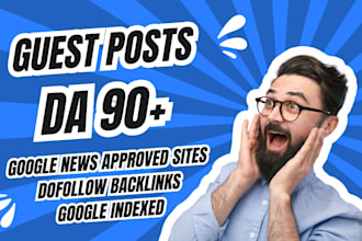 do guest post backlinks on da 90 google news approved sites
