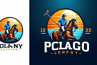 create polo player riding horse mascot logo for you with my on creativity