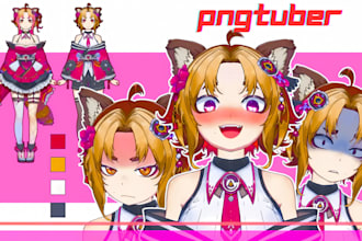design pngtuber illustration chibi vtuber character model png tuber 2d anime art