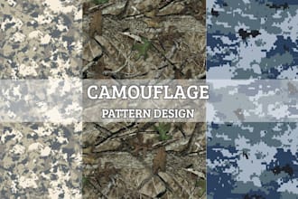 design and redesign camouflage pattern in 24 hours
