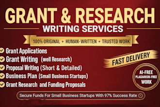 do grant writing research and funding proposals for small business startups