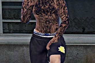 make high quality fivem full body tattoo for your fivem gta ped