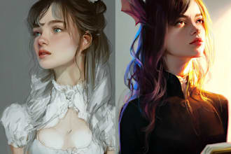 draw your characters and fanart in semi realistic art