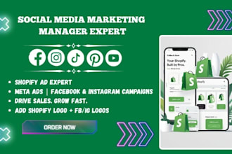 be your shopify facebook ads campaign, instagram ads, meta ads marketing manager
