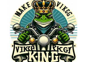 make vintage biker frog king mascot logo