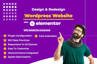 create wordpress website design or elementor landing page