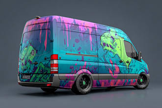 attractive car wrap design and vehicle wrap design