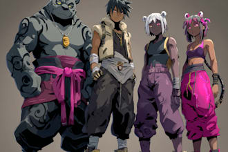 draw anime manga art style humanoid or furry characters