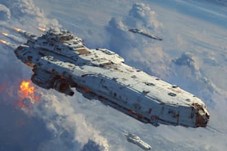 create a sci fi spaceship art