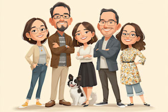 make group cartoon, caricature based on your photo
