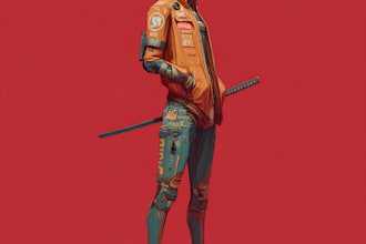 paint sci fi or cyberpunk digital art illustration