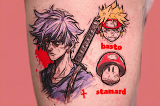 make your dream anime, manga tattoo design