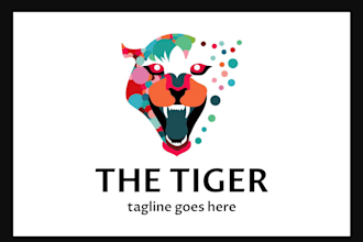 design professional lion, tiger, puma, cheetah logo