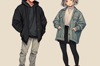 make bl, straight or yuri couple in anime style for you
