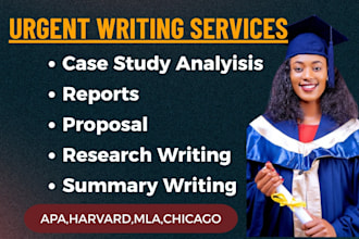 do urgent case study analysis, research and summary writing