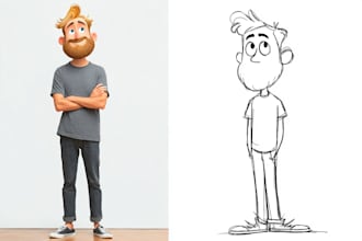 design a 2d cartoon character