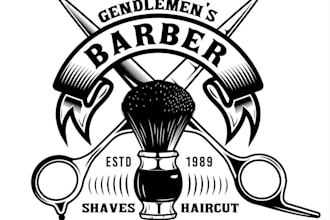 design a proffesional barbershop logo in illustrator design