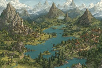 do fantasy map illustration for dnd, novels